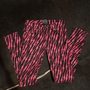 Tripp NYC Pink and Black Lightning Bolt Pants Size 1